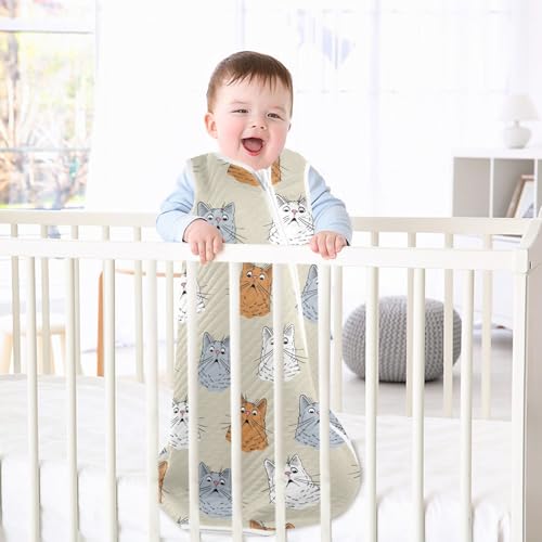 Image of vvfelixl Bright Funny Dinosaurs Baby Sleeping Bag Sleep Sack,Baby Wearable Blanket Sleep Suit for 0-6 Months