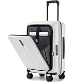 Haimyren Equipaje de mano expandible de 20 pulgadas, aprobado por aerolíneas, maleta de mano de 22 x 14 x 9 pulgadas, maleta rígida giratoria con ruedas, bloqueo TSA, equipaje de viaje ligero y