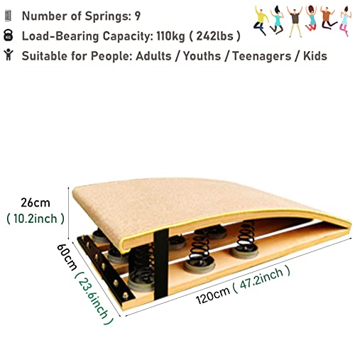 LXLZYXSF Springboard Vault Training Aid Gymnastics Skills Practice Elastic Board - 9 Springs, Heavy Duty High Jump/Long Jump/Backflip Exercise Equipment