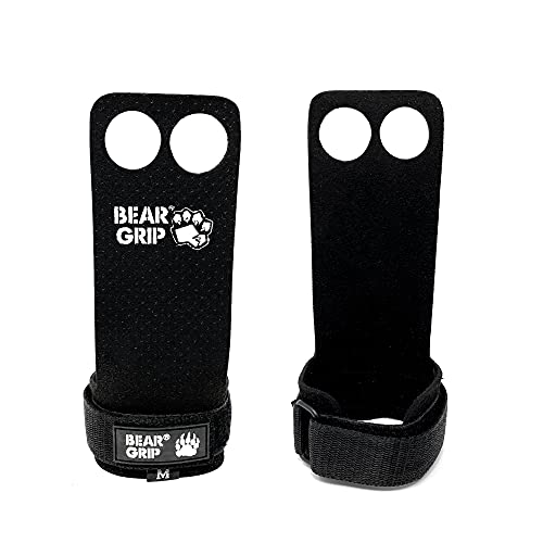BEAR GRIP - Crossfit Grip (M, Mikrofaser, schwarz, 2 Löcher)