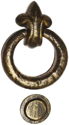 Shristy Hardware "Brad" Antique Cast Iron Handmade Door Knocker for Door Front - Exterior for Home Iron Door Knocker Front Door Entry Knocker - (Pack of 1 Antique Brass Finish)