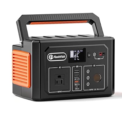 Flashfish Portable Power Station, Electric Generator 400Wh/109200mAh with Pure Sine Wave AC 400W(Surge 800W), 9 Outputs, Backup Battery Pack for Home, Camping, CPAP, Emergency Power Supply