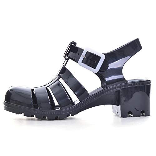 Image of Hee grand Crystal Jelly Heel Sandals for Women Summer Beach Jelly Shoes