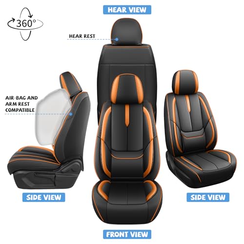 Image of Seat Covers for Chevy Silverado 1500 2007-2026 (Black&Orange,Front Set)