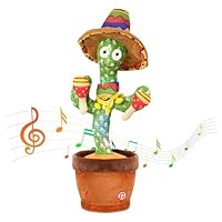 Edencomer Tanzender Sprechender Kaktus, Singender Kaktus Spielzeug nachsprechen, Interaktive Plüschtier für Kinder, Ostern Geschenke für Jungen Mädchen Erwachsene (Drummer)