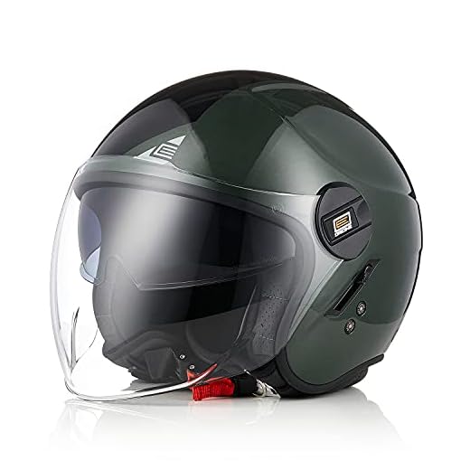 ORIGINE Casco Moto Jet ECE 22-05 Homologado Casco Moto Abierto Scooter con Doble Visera