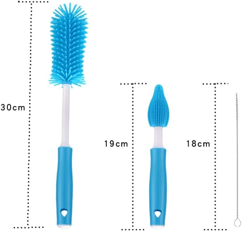 Silicone Bottle Brush 360 Degree Rotation Baby Pacifier Cup Nipple Cleaning Brushes Set Handheld Soft Food Grade Watering