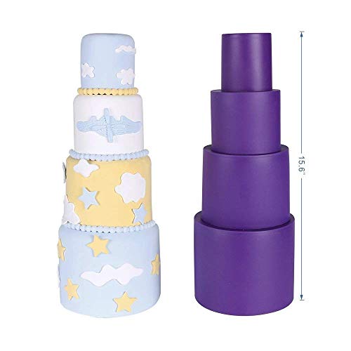 image for Webake Round Cake Pan Set Silicone Cake Mold Baking Pans for 4 Tiered 