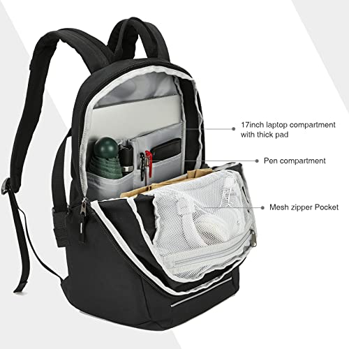 EVER-ADVANCED-Laptop-Backpack-for-College-Students-Travel-Backpack-for-Women-Men-with-Luggage-Sleeve-Fit-156Inch-Laptop-Water-Resistant-Bookbag-Carry-on-BagPack-for-SchoolTeacherWork-Black