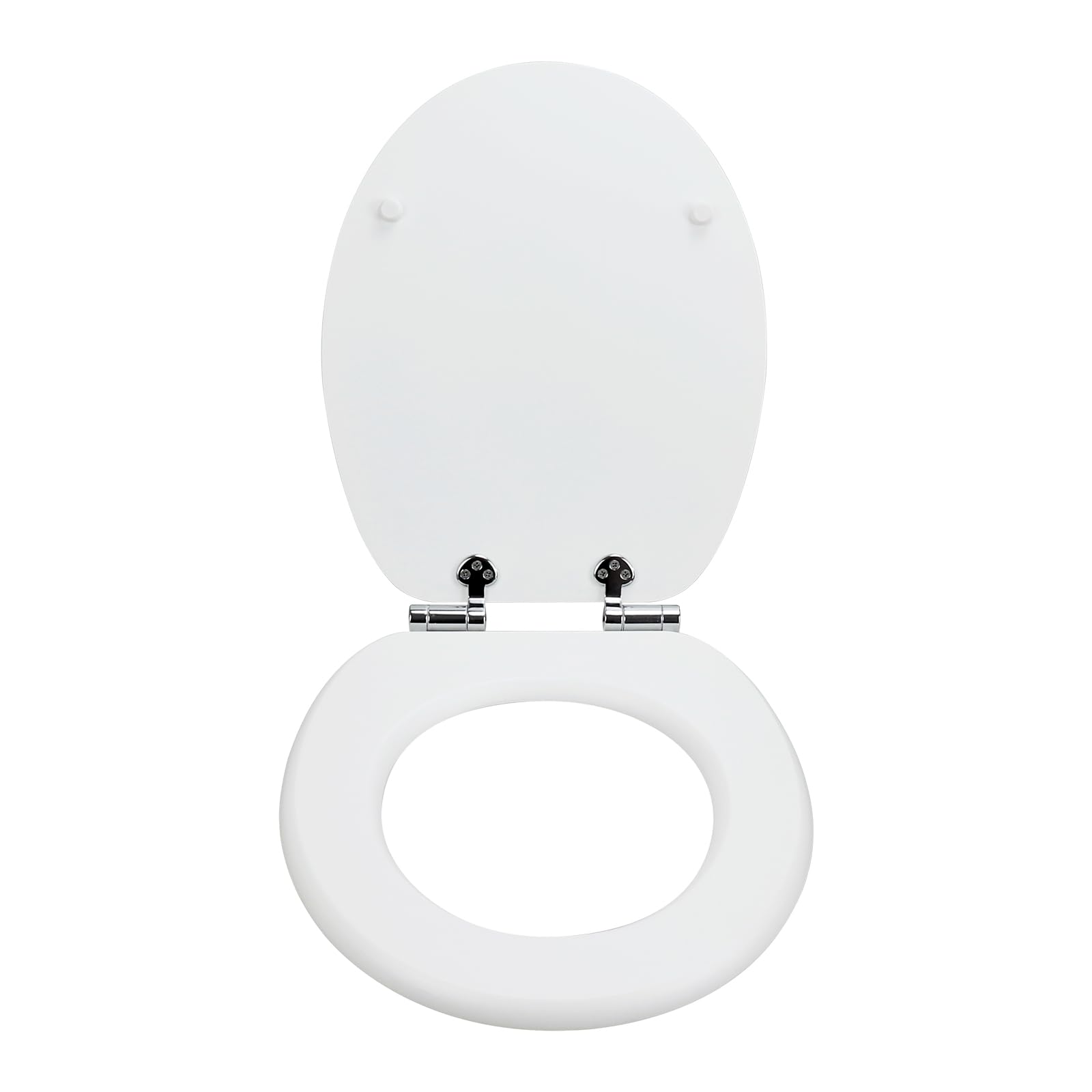 Fanmitrk Wooden Toilet Seat-Durable MDF Toilet Seat Soft Close in White(White Grain) - Image 4