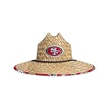 FOCO NFL Unisex Adult Official Primary Logo Boonie Beach Straw Sun Hat (US, Alpha, One Size, San Francisco 49ers)