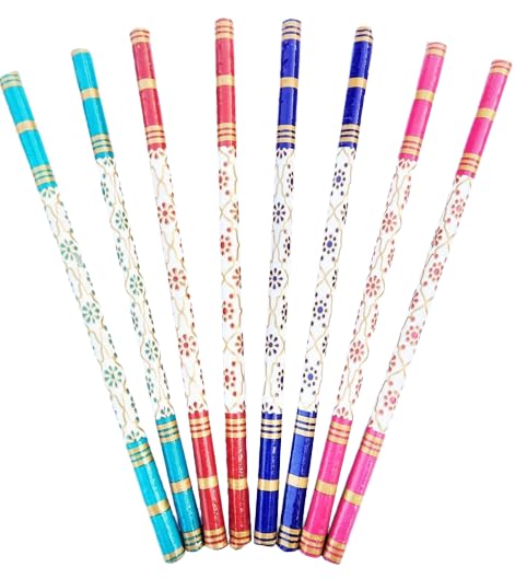 DMS RETAIL PVC Coated Multicolor Pairs dandiya Sticks for Garba D...