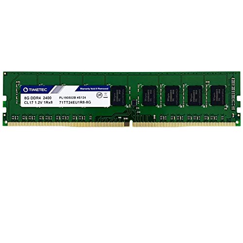 Timetec Hynix IC 8GB DDR4 2400MHz PC4-19200 アンバッファード ECC 1.2V CL17 1Rx8 シングルランク 288 ピン UDIMM サーバー・メモリー RAM モジュール アップグレード(8GB)