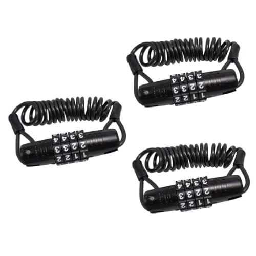 POPETPOP 3pcs Theft Portable Password Lock for Bikes Scooters and Motorcycles Durable Wire Cable Lock Compact Design for and Use