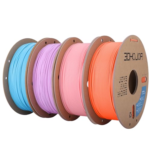 Image of 3DHoJor PLA Pro (Plus) Filament 1.75mm, 3D Printer Filament, Cardboard Spool 3D Printing Filament, Dimensional Accuracy + /- 0.03 mm-4 Pack Lilac+Soft Pink+Space Blue+Coral Orange