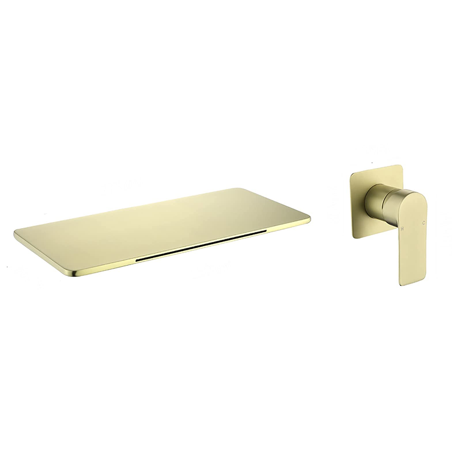 ZYCHSJXA Brushed Gold Basin Tap Waterfall Bathroom Hot and Cold Mixer Lavatory Single Handle Washbasin Sink Faucet Wall Mounted Vanity Faucet,D (Color : D)
