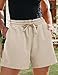 FEKOAFE Women's 2026 Summer Linen Shorts Lightweight Beige Travel Outfits for Women High Waisted Drawstring Fashion Beach Vacation Essentials Beige Large