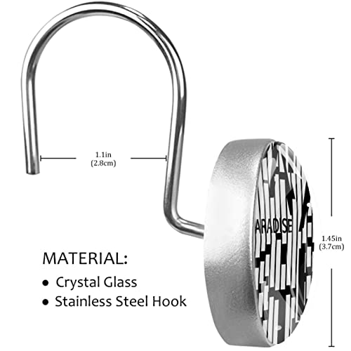 Anneaux de rideau de douche en acier inoxydable lot de 12 crochets suspension à rayures