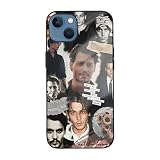 MEROHORO Johnny Depp Phone Case for iPhone 13, Tempered Glass Back Cover & TPU Soft-Frame Case Compa