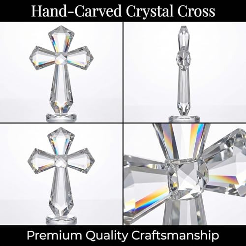 Croix en cristal pour décoration de bureau | Objet de méditation chrétien - 7