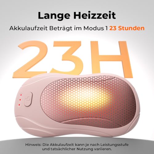 VOSFEEL Elektrischer Handwärmer 2er-Pack, Handwärmer Magnetische Tragbare 6000mAh, 3 Einstellbaren Heizmodi USB Wiederaufladbar… – Ansicht 2