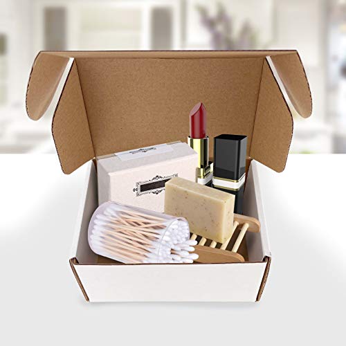 Image of RLAVBL 6x4x3 Inches Shipping Boxes Set of 25, White Small Corrugated Cardboard Box, Mailer Boxes for Packing Small Business