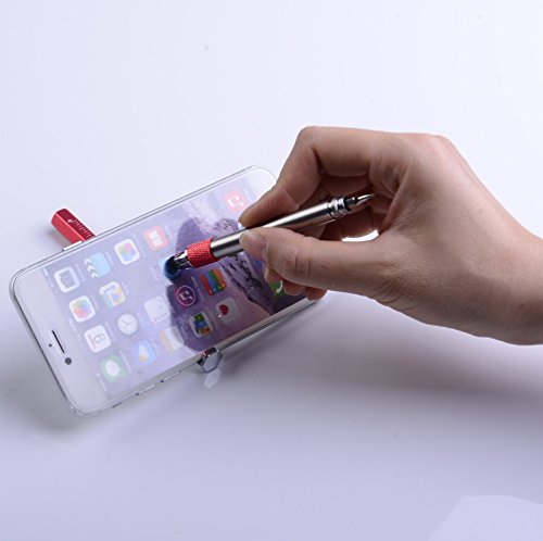 Shulaner 7 in 1 Tech Tool Ballpiont Pen with Ruler, Bottle Opener, Phone Stand, Ballpoint Pen, Stylus and 2 Screw Driver, Multifunction Tool Fit for Everyone Silver