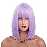 Neuer Stil: Die kurzen, geraden Bob-Perücken mit Pony können verwendet werden, um Haarvolumen und -länge zu erhöhen, und Sie können innerhalb weniger Minuten schnell zu einer neuen Haarfarbe und einem neuen Stil wechseln. Und Pony und Haarlänge können DIY getrimmt werden, um Ihre unterschiedlichen Bedürfnisse zu erfüllen.