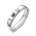 Banemi Biker Ring Herren, Edelstahl Ring Silber Herren Ehe Ich Liebe U-Paar-Ring Silber Unisex Hochzeitsbänder Größe 67 (21.3)