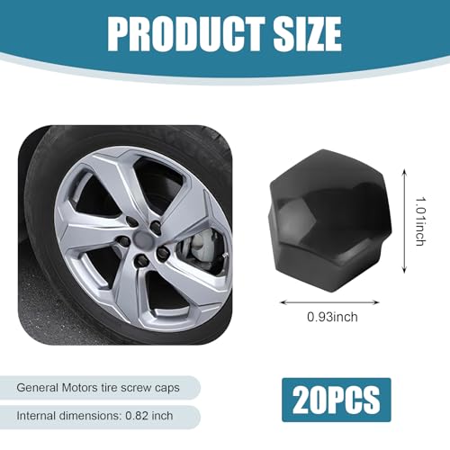 Image of QODOLSI 21 PCS Car Hub Nut Cover with Extraction Clip, 0.75 inch /19mm Anti-Theft Rust-Proof Waterproof Plastic Car Hub Trim Seal Cover, Replacement Accessories, Suitable for Trucks SUVs Cars (Black)
