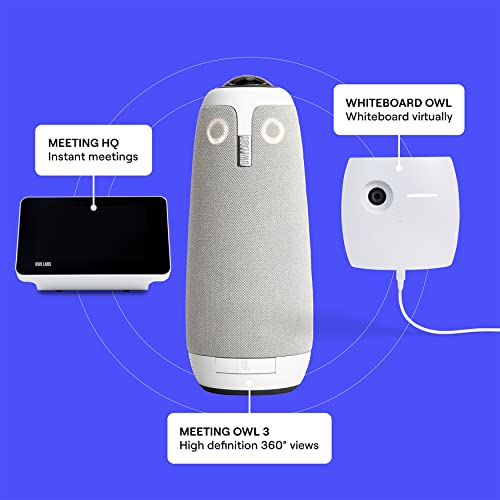 Meeting Owl 3 + Meeting Hq Device + Whiteboard Owl Camera — Intelligent Hybrid Video Conferencing Bundle #TOP1