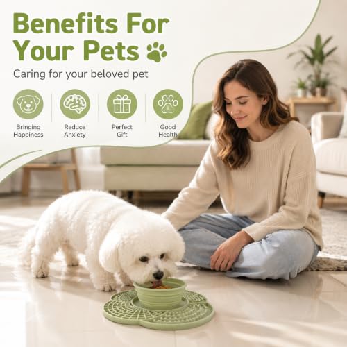  Collapsible Slow Feeder Dog Bowl & Lick Mat - image 5