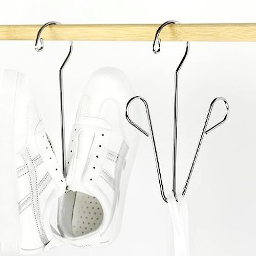 Tyenaza sapatos pendurado rack de secagem, organizador de armazenamento de aço inoxidável gancho dup