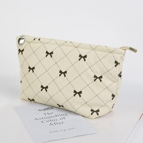 Bows Cosmetic Bags for Women, Cute Bow Makeup Bag Coquette Aesthetic Purse Travel Makeup Bag Small Cosmetic Bag for Purse4