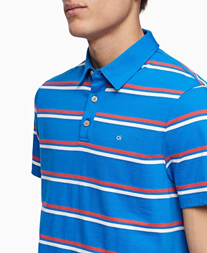 Image of Calvin Klein Men's Liquid Touch Polo Stripe with UV Protection