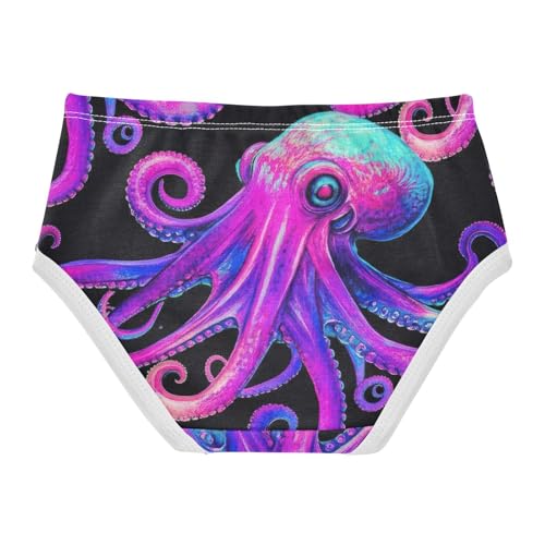 Toddler Girls Underwear 2t Cotton Cute Panties Girl Animal Kids Undies Briefs Vibrant Purple Octopus2