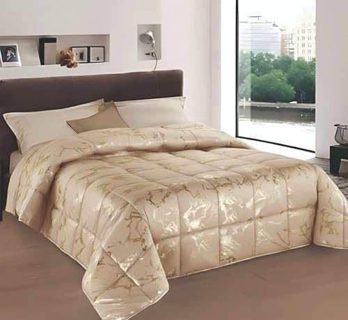 Masters House Trapunta Piumone Invernale 320gr Matrimoniale in Caldo Velluto con Effetto Oro Modello Venere, Imbottitura Calda e Morbida, Elegante, Made in Italy
