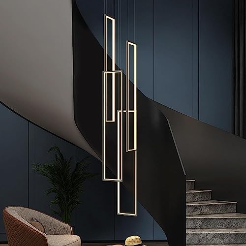 Lámpara de techo LED para escalera en color negro regulable con mando