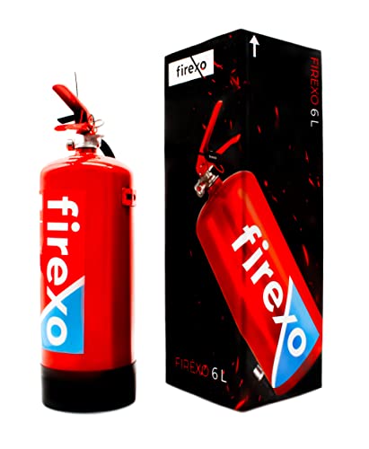 Firexo Estintore (6 Liter) - Fire Extinguisher Per Casa, Ristorante, Cucina, Camper, Lavoro, Barca, Camino - Estintore Per Tutte Le Classi Di Incendio - 6