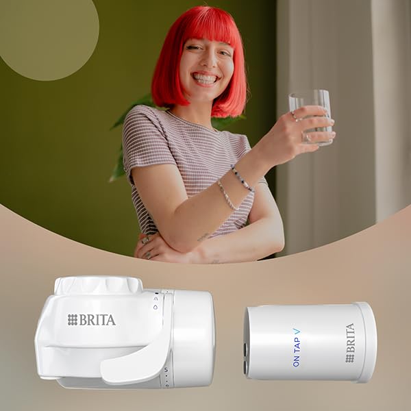 Brita Filter ON TAP V Pack 1, 600L Water Filter Cartridge - Fresh Water with Good Taste, Reduces Microparticles, Heavy Metals