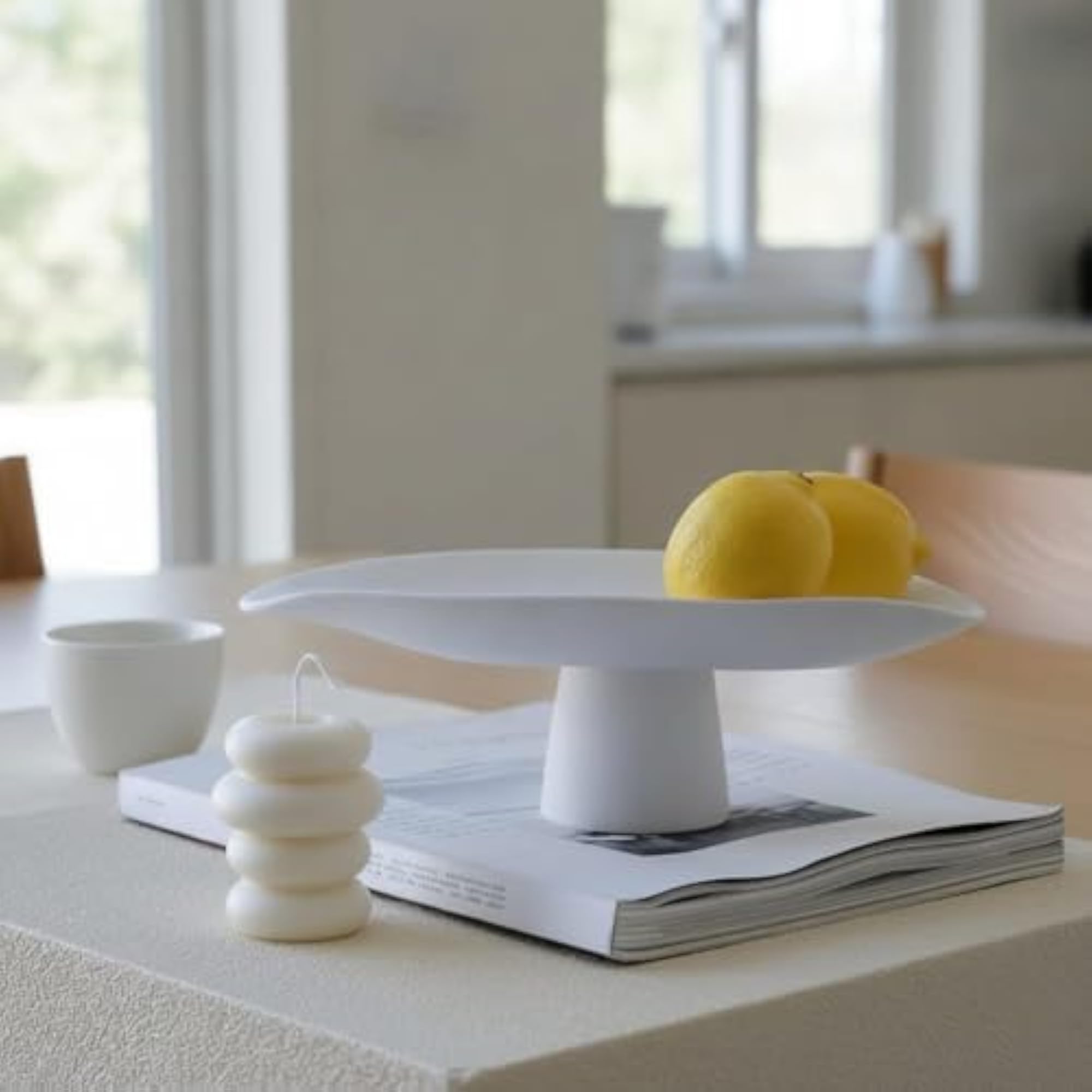 Organic Tray with Pedestal Decorative