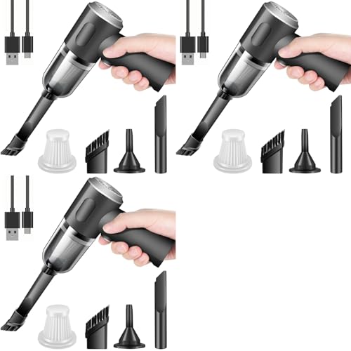 Aspiradora de mano inalámbrica 3X para coche y mini aspiradora potente de escritorio recargable 2