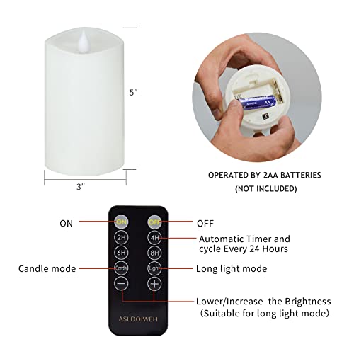 3X5 Flameless Candles Set Of 1, 2Aa Battery Life 600 Hours Battery Candles Flickering With Timer, 5 Inch Flameless Candles With Remote, Small Candles Battery Operated For Fireplace/Party/Wedding #TOP5