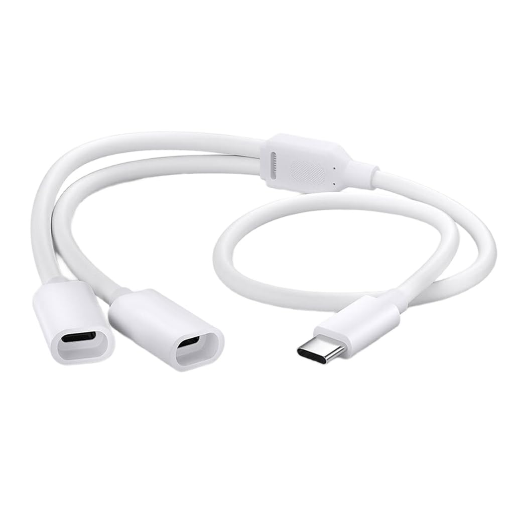 Elnwnnkc Type C Splitter Charging Cable for Solar Security Camera Power Cord 5V/0.5A/1A/2A Power Supply 480Mbps Data