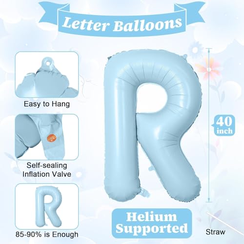 Image of 40 Inch Baby Blue BRIDE Letter Balloons, Bachelorette Bridal Shower Decor