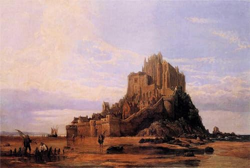 Toile Mont Saint Michel pour habiller un mur vide et apporter du cachet à une chambre à coucher