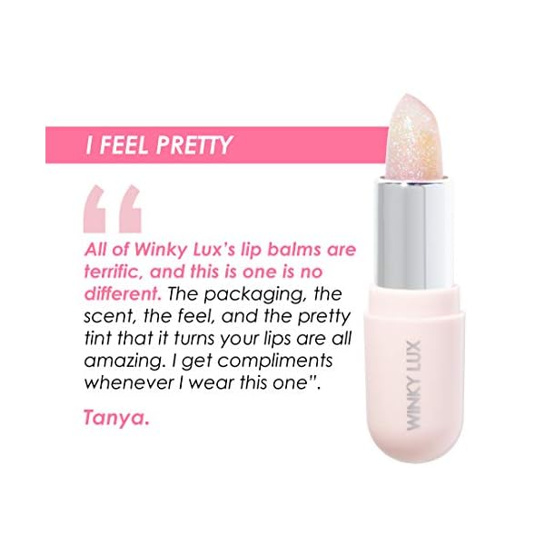 Winky Lux Glimmer Balm, pH Lip Balm, Color Changing Lipstick and Tinted Lip Balm, Vegan & Cruelty Free Lip Balm, Hydrate & Plump, Pink Shimmer Lipstick, RosÃ©