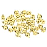 sourcing map 40 cuentas de crimpado, conectores de cuentas espaciadoras de cobre de 3,2 mm, accesorios de cuentas sueltas, tapón de extremo para aretes, collares, pulseras, colgantes, manualidades