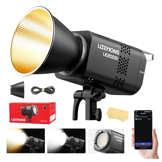 Godox Litemons LE200Bi 220W Bi Color COB LED Video Light, Professional Bowens Mount Continuous Photography Studio Lighting CRI/TLCI 98+ 57700 Lux@1m APP DMX Control Ultra Quiet Luz Continua Godox