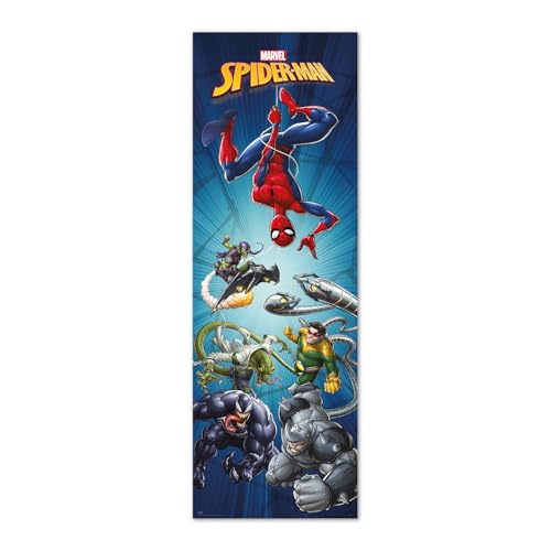 Grupo Erik - Poster Porte Marvel Spiderman - 53x158cm - Deco Maison, Decoration Murale, Affiche Décorative